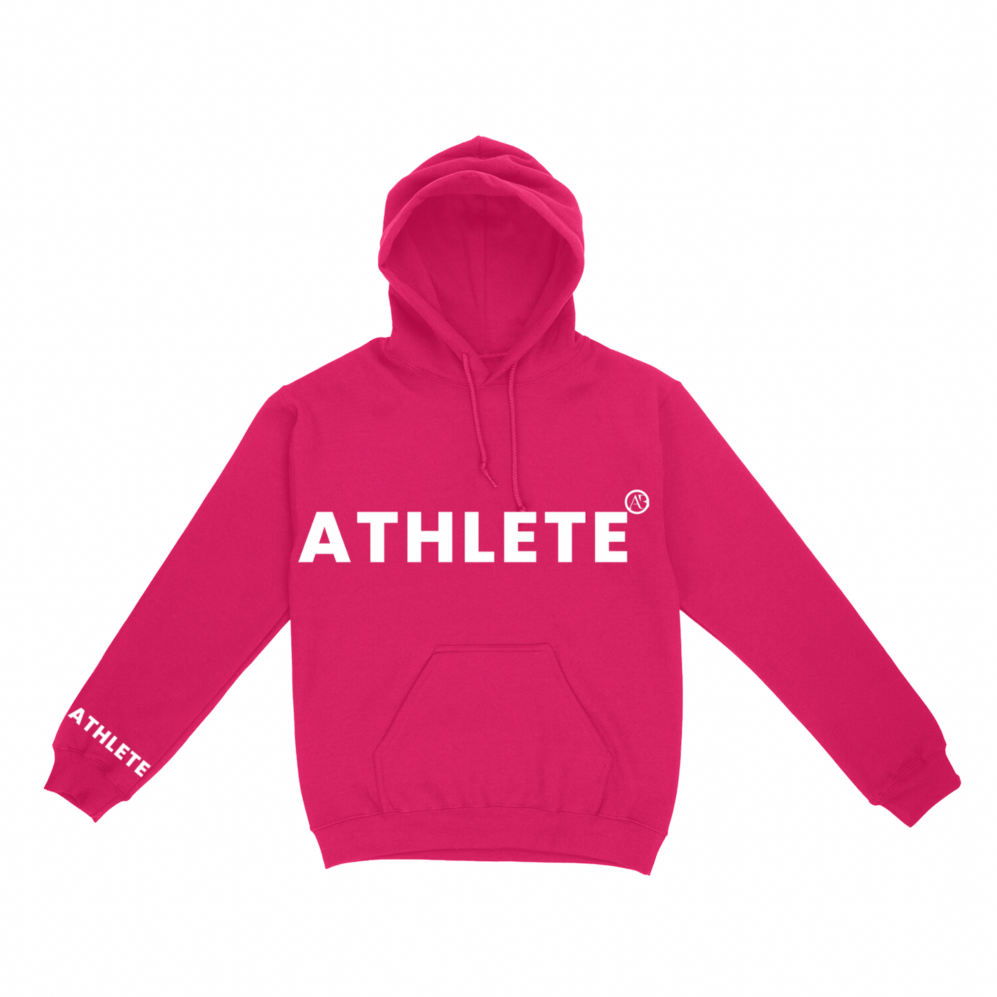 ATHLETE by AB Pink Hoodie with white font