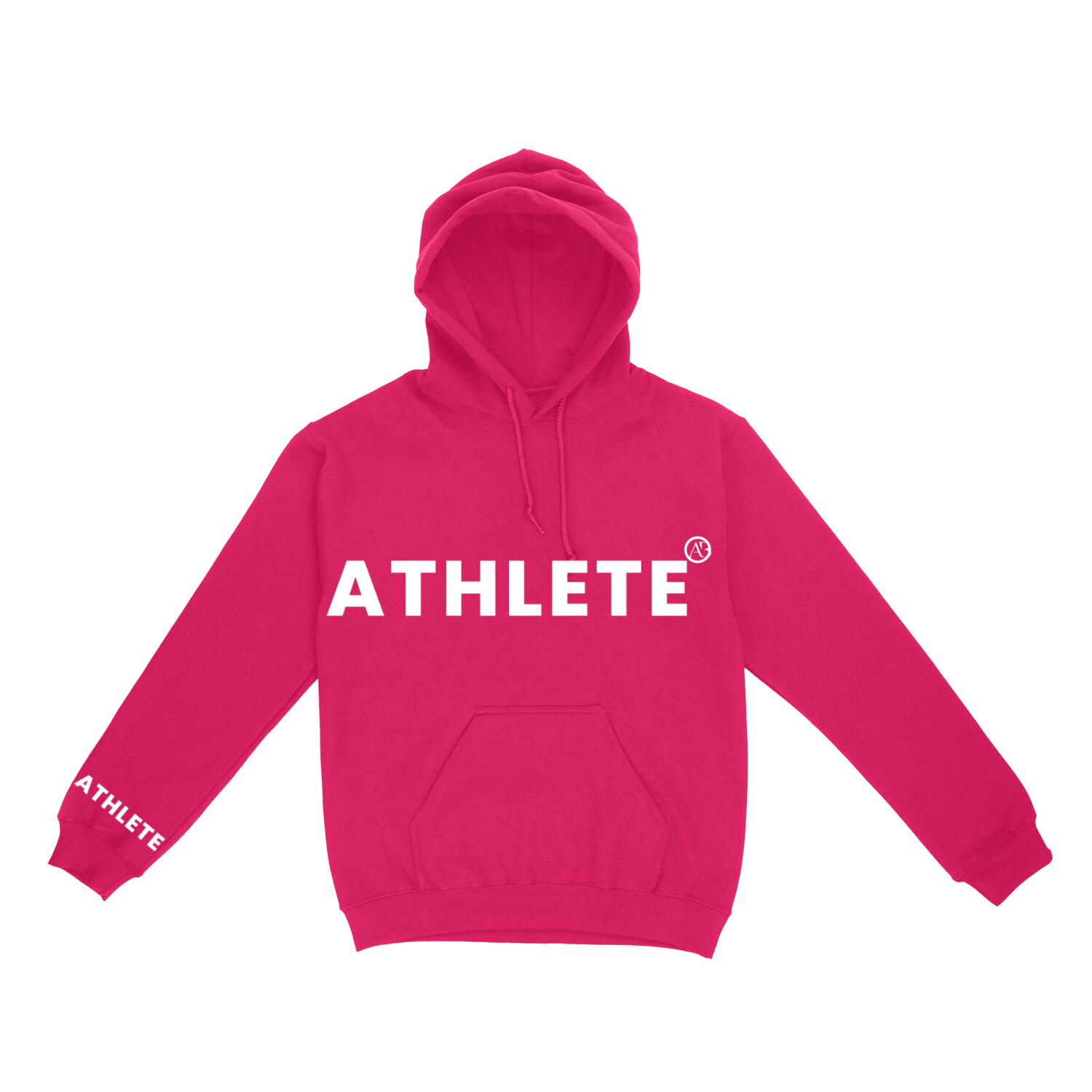 ATHLETE by AB Pink Hoodie with white font
