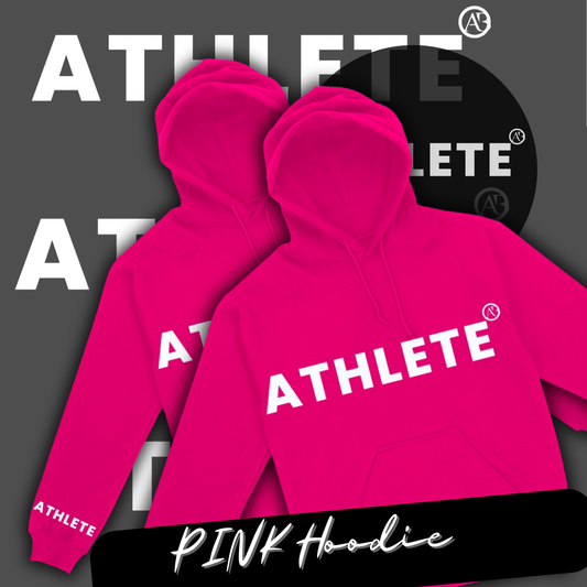 ATHLETE by AB Pink Hoodie with white font